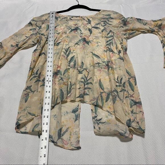 Lauren Conrad Blush Pink Tropical Sheer Blouse - Picture 2 of 11